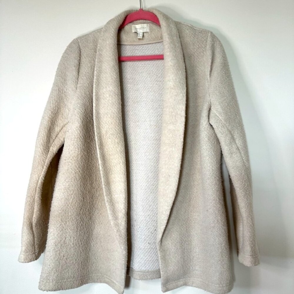 Springfield, long blazer-like spring jacket, cream, Size 8